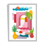 Original Collage The Pink Door