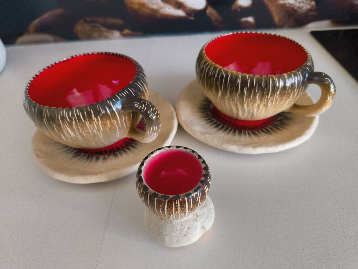 Breakfast service Bruno Dose + egg cup – Poterie du Breuil, Sar