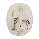 Vallauris oval ceramic dish