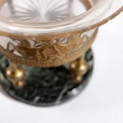 Empire tazza in fire-gilt bronze, marble and glass – France, early 19th c.