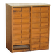 Industrial metal chest of drawers with 30 drawers.