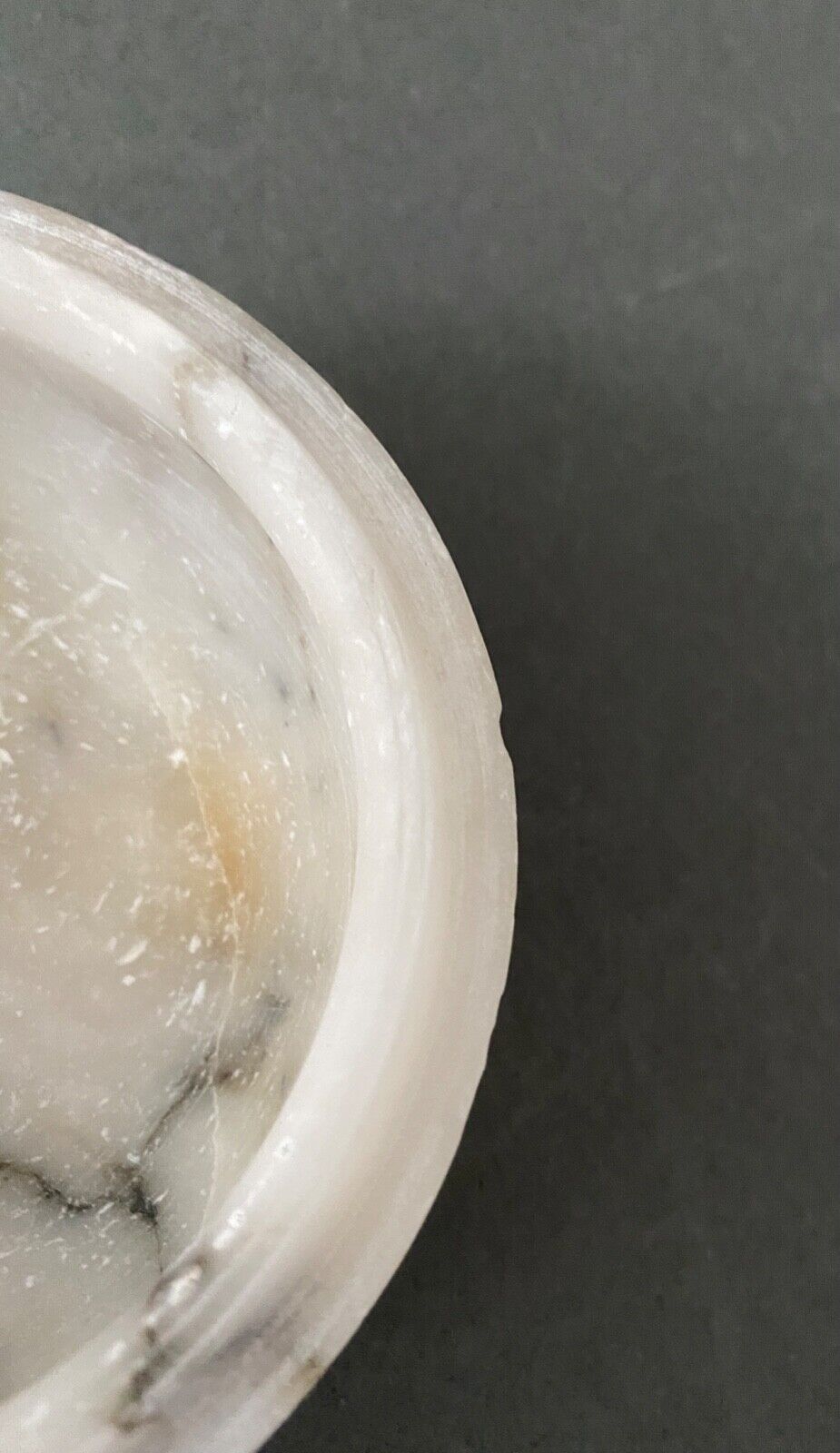 1900 alabaster ball shaped box surmounted by a golden dragonfly