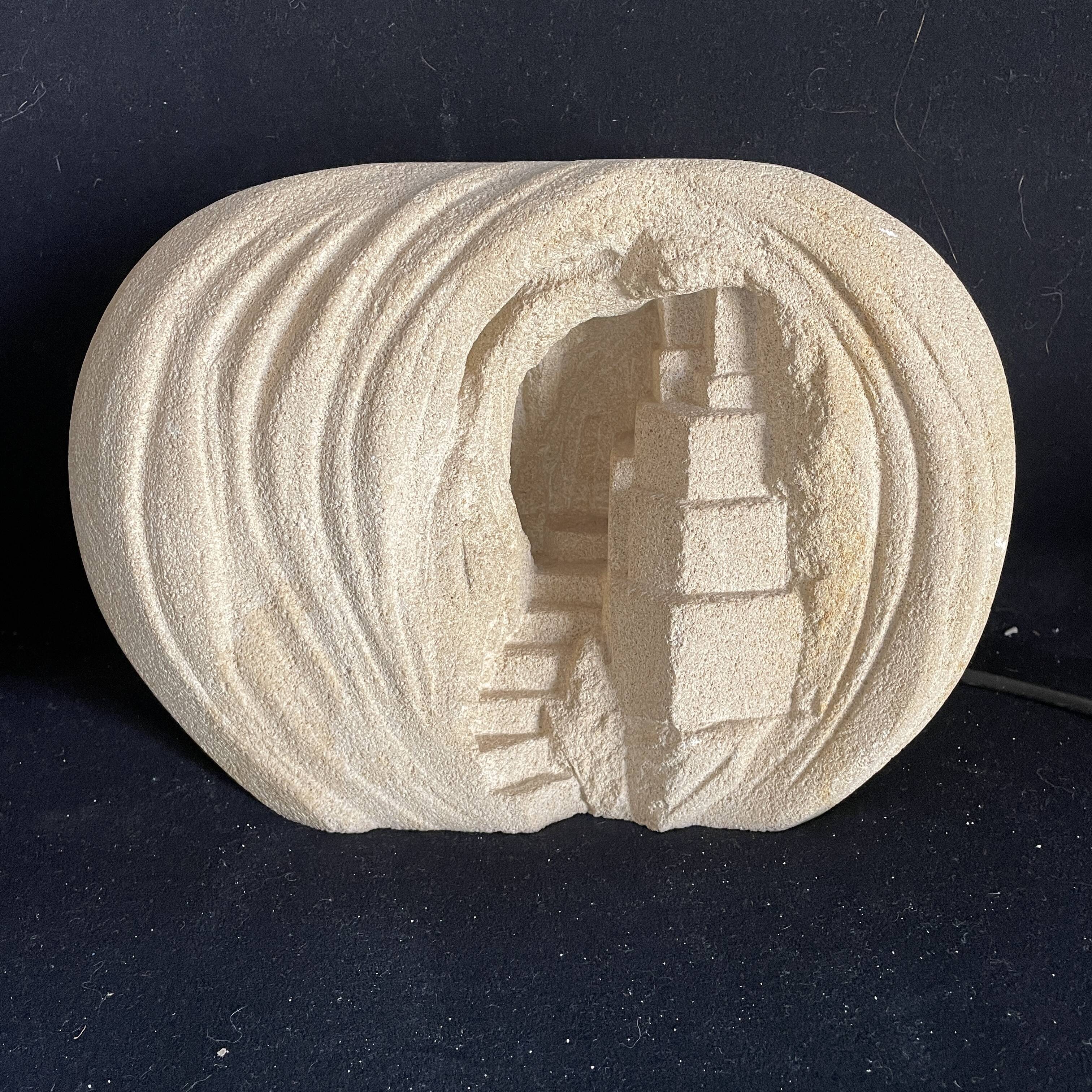 Arsene Galisson lamp in stone vintage design 1970