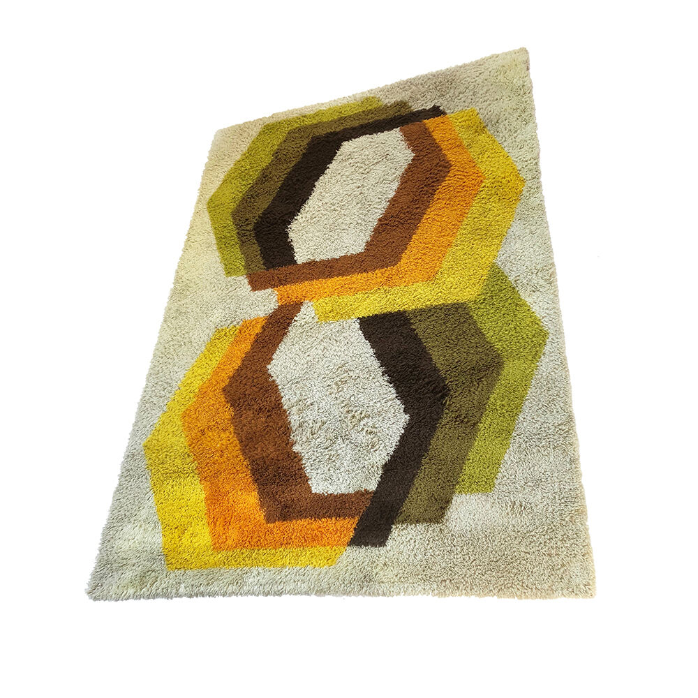Vintage multi-color high pile rug by Desso, Netherlands, 1970s - 200x300cm