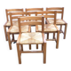 Set of 6 chairs in elm and straw Maison Regain