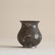 Antique pyriform Bidri vase in the shape of a pyramid.