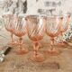 6 Vintage pink stemmed glasses, Rosaline Luminarc