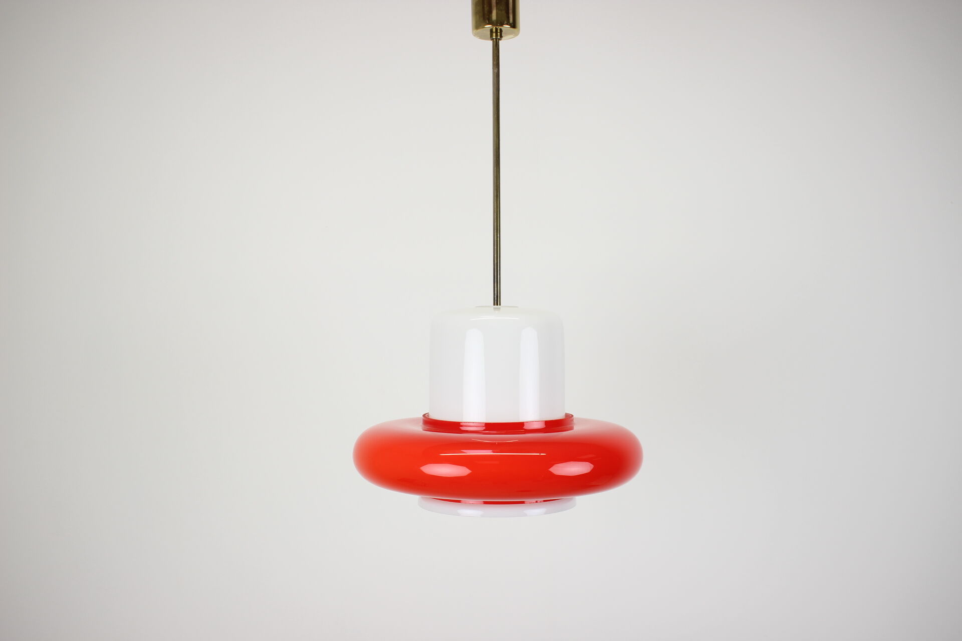 1960s Opaline Glass Pendant Light, Czechoslovakia
