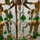 Lustre en verre de Murano Tole vert des années 1960