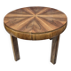 Walnut extendable round table after professional restoration. Art deco.