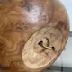 Vintage table lamp in wood magnifying glass and braided wool