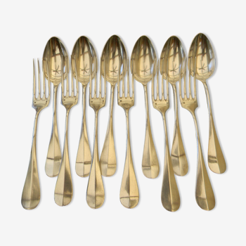 6 cutlery in silver metal christofle