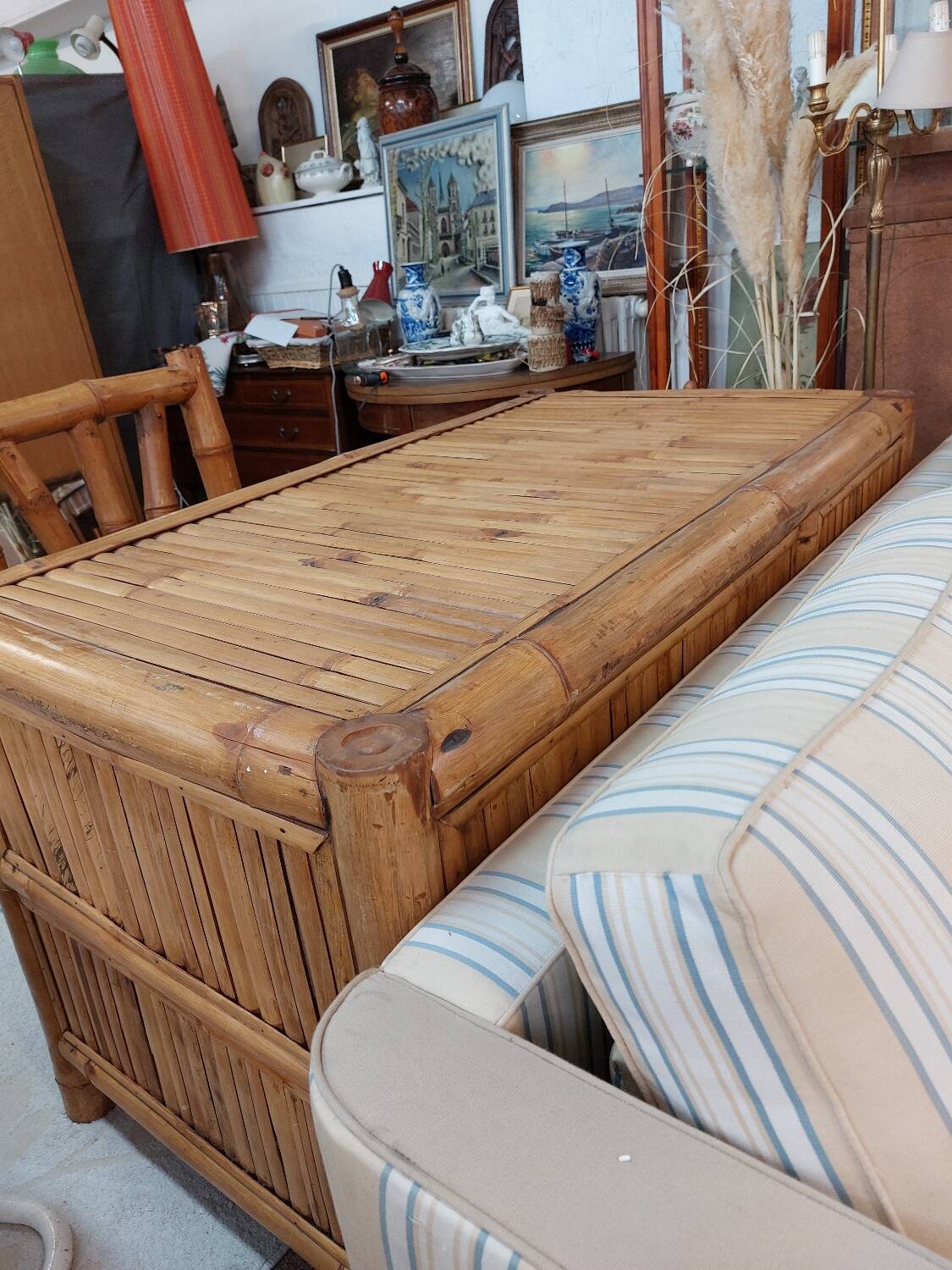 Bamboo desk with chair