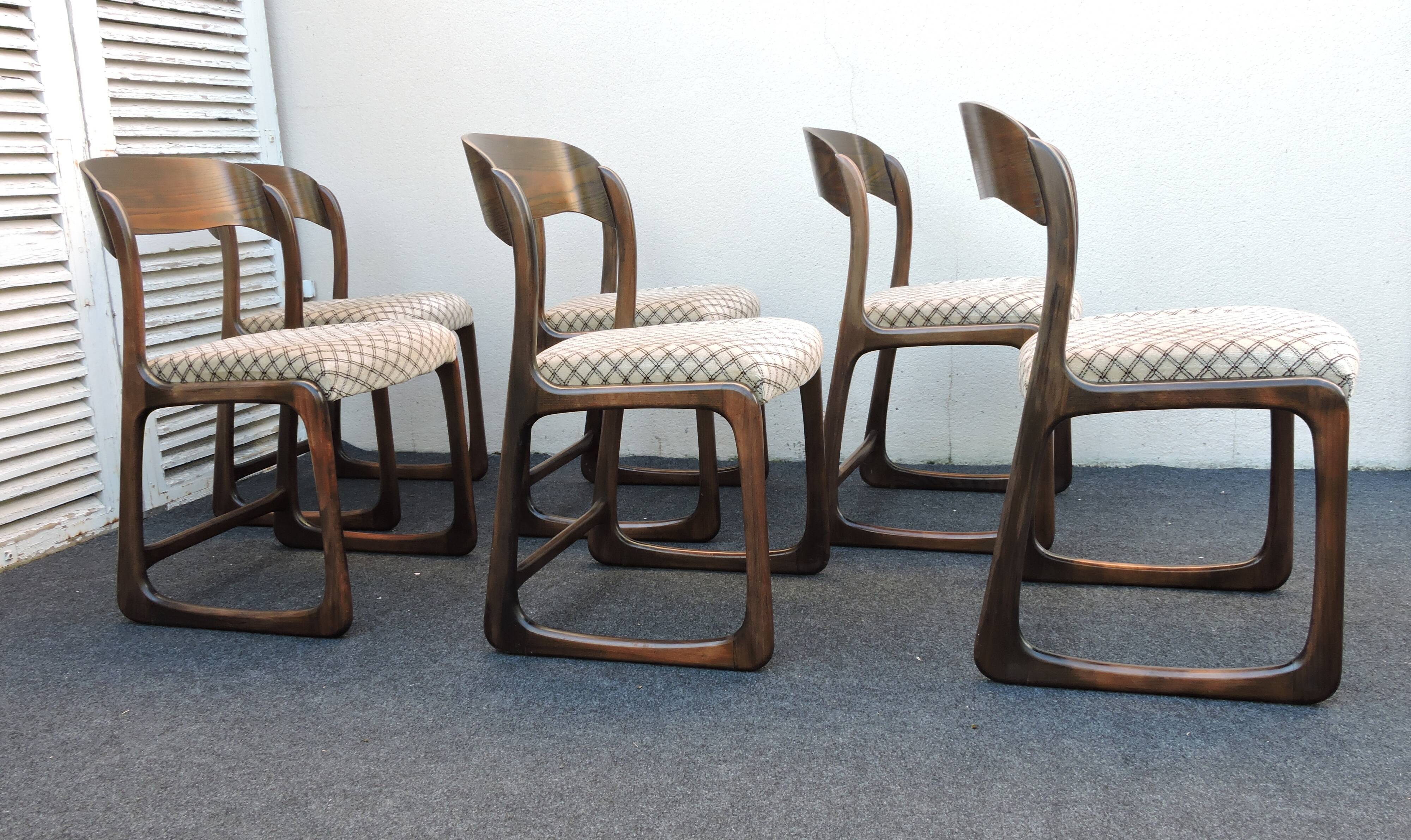 Suite of 6 Baumann chairs model Sleigh