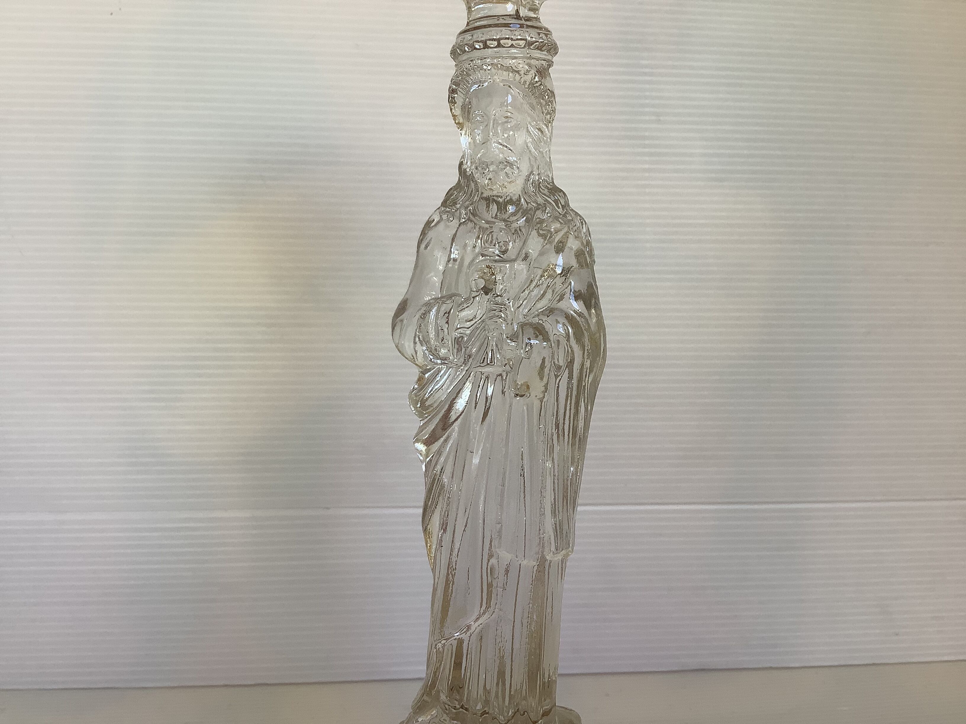 Antique moulded glass candlestick