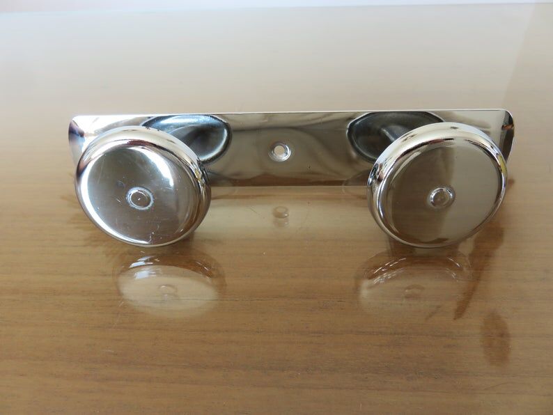 70s chrome metal coat holder