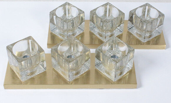 Peill & Putzler pair of wall lamps, transparent glass