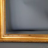 19th century frame gilded stucco wood, beaded interior edges, 47x39 cm, leaf 41.8x32.7 cm SB