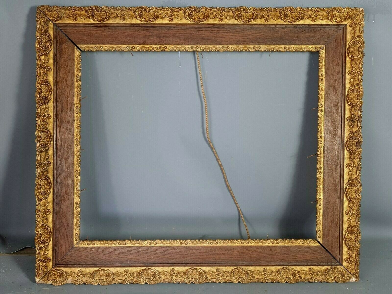 Old frame gilded stucco wood 65,5x55,5 cm, foliage 51x41 cm SB