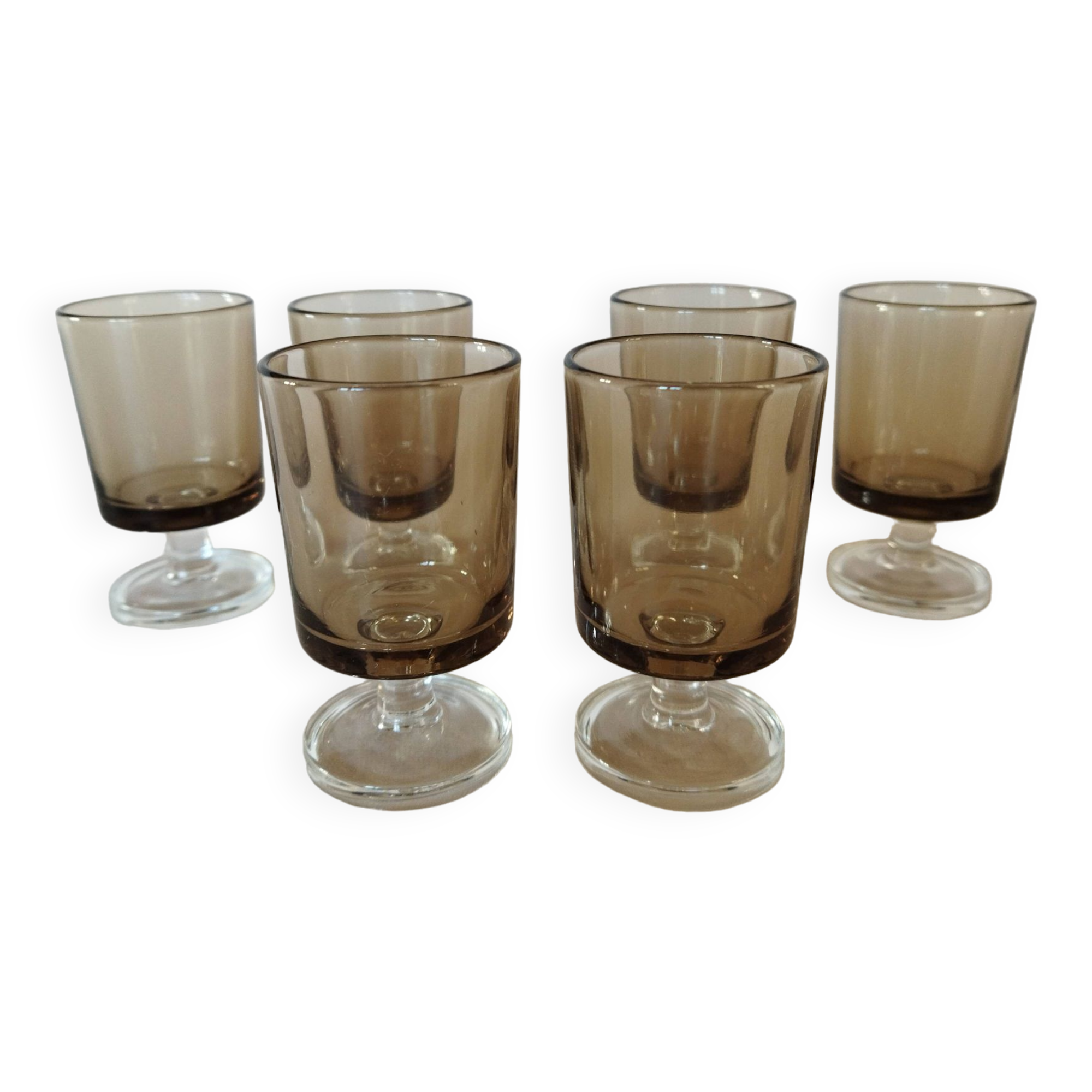 6 verres à liqueur Luminarc Suède / Cavalier fumé