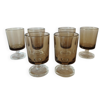 6 Luminarc Sweden liqueur glasses / Smoked Cavalier