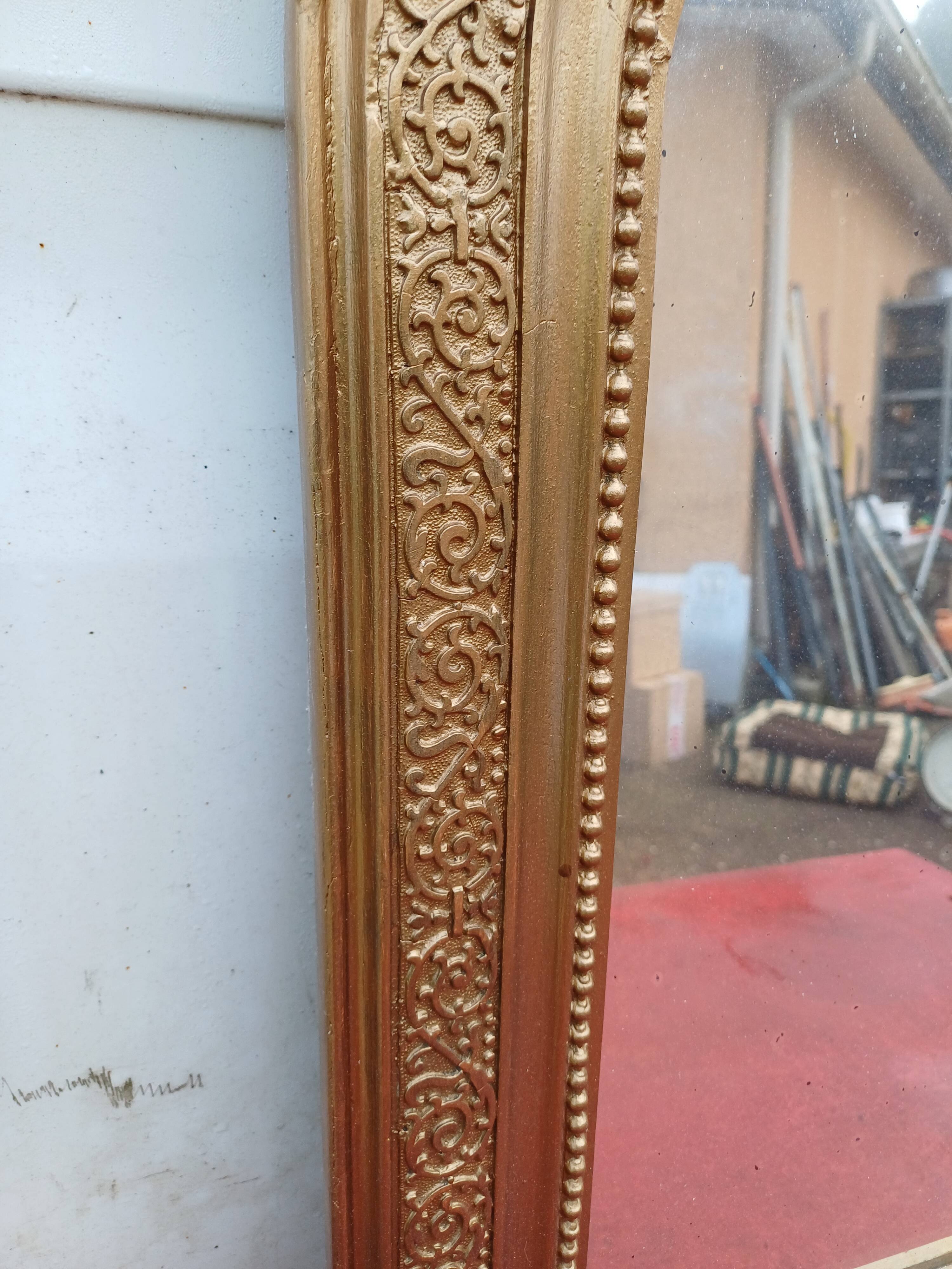 19th century wood and gilded stucco mirror