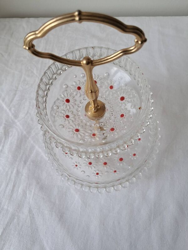 Plateau à étages En verre série Paloma, Attribué à Walther Glas.  1970