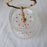 Paloma series glass tiered tray, Attributed to Walther Glas. 1970