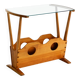 Beautiful mid-century modern side table with magazine rack, made of ash woo