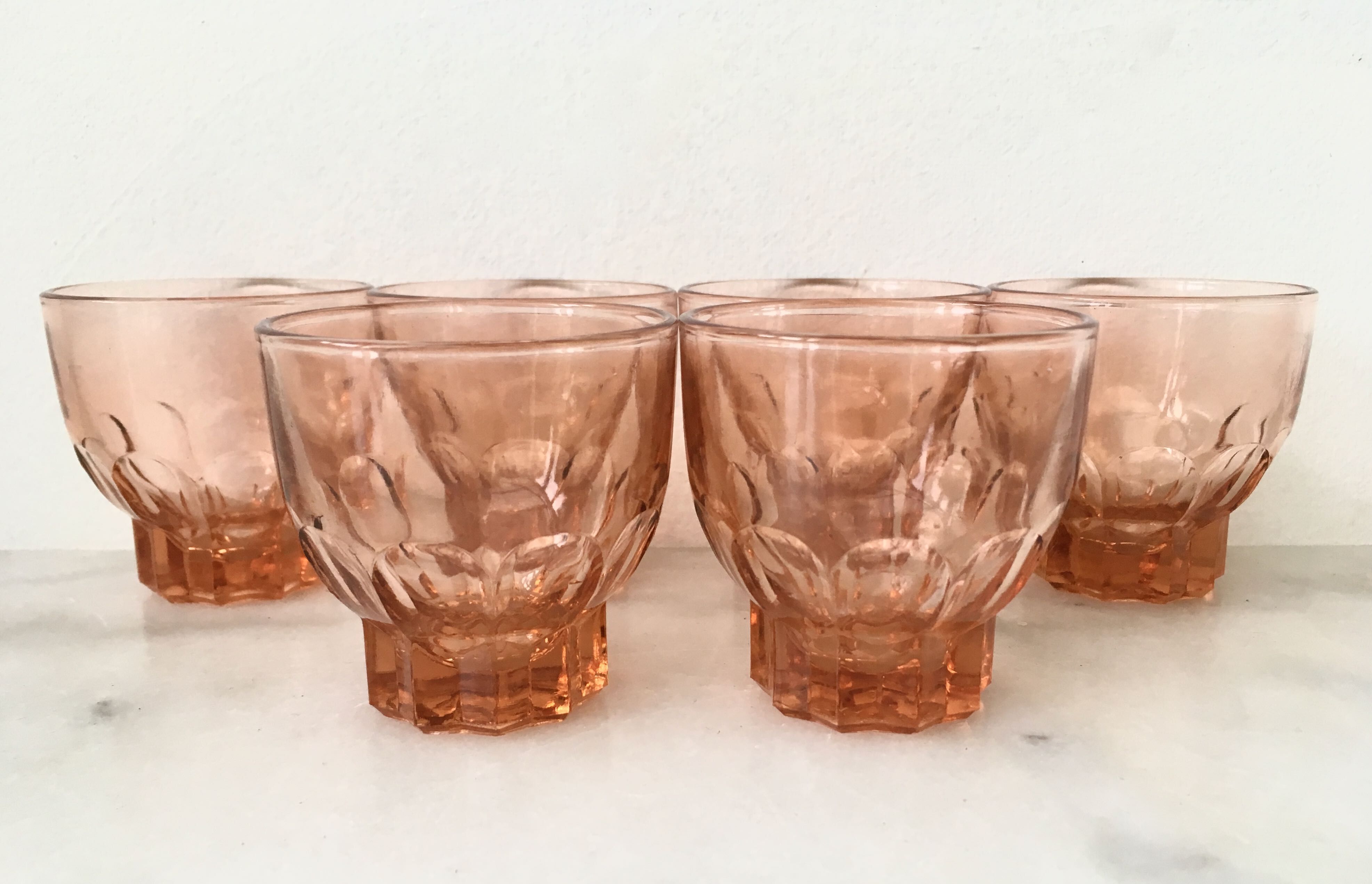 Set of 6 glasses rosaline cups
