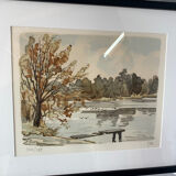 Lithograph "The Pontoon"