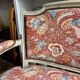 Banquette à la reine from the Louis XVI period, Indian fabric.