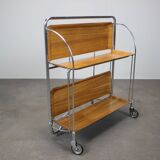 Vintage chrome folding service trolley, 1950s