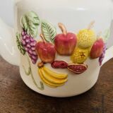 Fruit pattern slip teapot