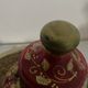 Antique ruby red glass sweet jar with floral gilding – Decorat