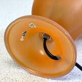 Lampe de table à fleurs en verre orange vintage
