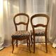 Chaises Louis Philippe en noyer époque XIXe, tapissées à neuf