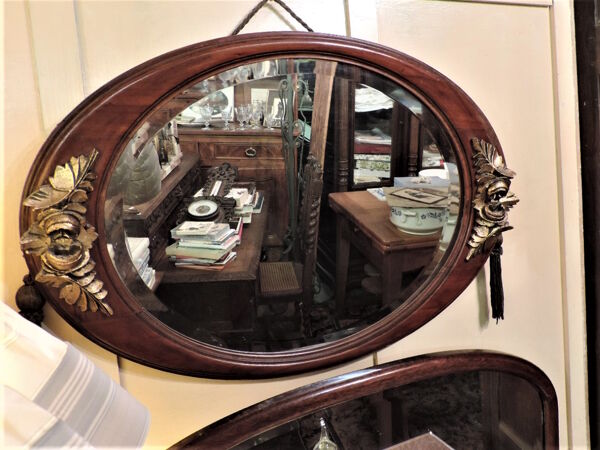 Miroir ovale années 25 30 64x45cm