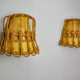 Paire d'appliques en rotin, France, 1960