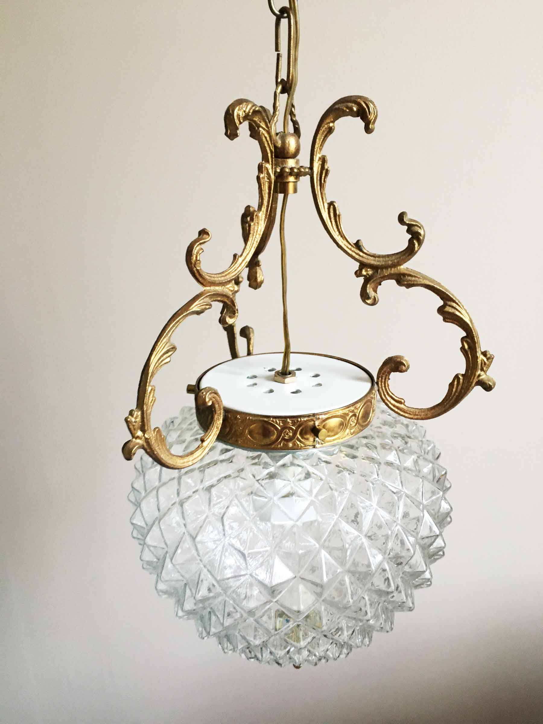 Chiseled glass chandelier