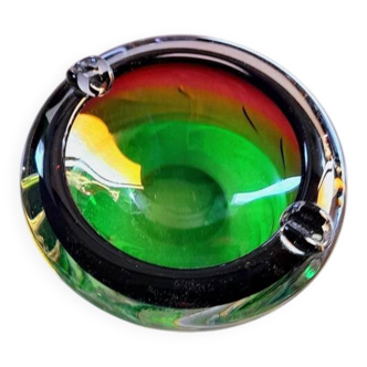 Multicoloured ashtray, Murano 1970.