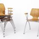 Set of 4 Vintage Pagholz Stackable Chairs, Industrial Dining Chairs, German