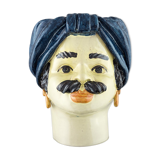 Blue turban head vase