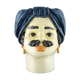 Vase tête turban bleu homme