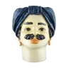 Blue turban head vase