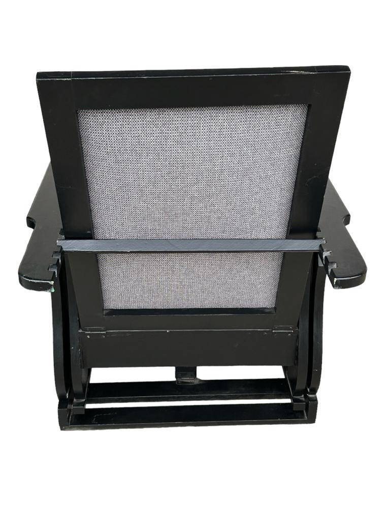 Important Pair Of Black Lacquered Rocking Armchairs Circa 1920 - 30