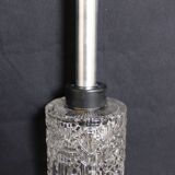 Vintage pendant light with 3 glass and chrome elements, 1960.