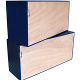 Wall shelves with sliding doors