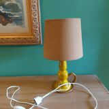 Vintage ceramic lamp with lampshade, var pottery