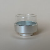 Vintage Modernist Set Of 6 Glass Coffee/Tea Cups With Ceramic Teapot